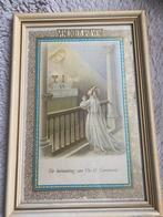 Oud religieus prentje in lijst, Verzamelen, Ophalen of Verzenden, Voor 1940, Gebruikt, Overige onderwerpen