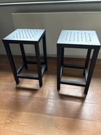 2 Zwarte Metalen Krukjes - Industrieel Design, Ophalen, Gebruikt