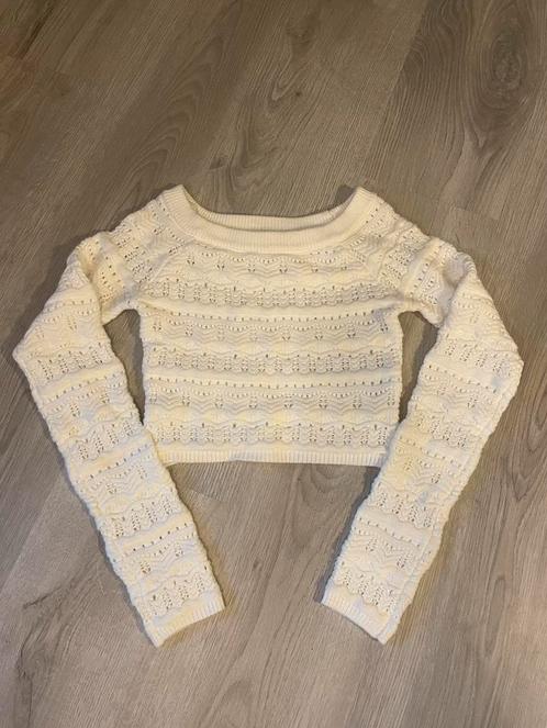 Witte Crop Top met Lange Mouwen, Kleding | Dames, Tops, Nieuw, Maat 36 (S), Wit, Lange mouw, Ophalen of Verzenden