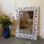 Barok spiegel – houten lijst wit - 100 x 70 cm- TTM Wonen, 100 tot 150 cm, Nieuw, Info@ttmwonen.nl, Rechthoekig