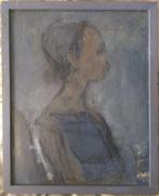 Portret van een vrouw en profil, Antiek en Kunst, Kunst | Schilderijen | Klassiek, Ophalen of Verzenden