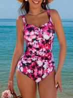 Slank afkledend badpak roze wit zwart 38 40 42 44 46, Ophalen of Verzenden, Nieuw, Roze, Badpak