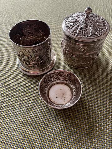 Vintage Zilveren Potjes & Bakje - Set van 3 beschikbaar voor biedingen