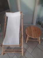 Strandset: Stoel en Tafeltje, Ophalen of Verzenden, Gebruikt, Hout, Inklapbaar