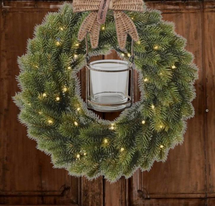 Rivièra maison strik & RM votive & ledlicht krans, Diversen, Kerst, Ophalen of Verzenden