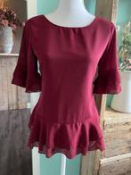 Only peplum blouse maat 36 Bordeaux met trompetmouwtje, Ophalen, Only, Zo goed als nieuw, Maat 36 (S)