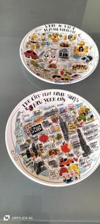 2 Mooie Blond City Borden Rome & New York, Ophalen of Verzenden, Zo goed als nieuw, Overige stijlen, Bord(en)