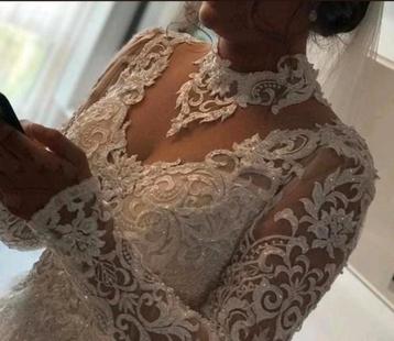 Prachtige Bruidsjurk met Kant, maat 36/38 beschikbaar voor biedingen
