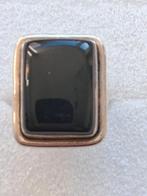 925/-- zilveren ring met Onyx steen  -- ringmaat 19, Sieraden, Tassen en Uiterlijk, Ringen, Verzenden, 19 tot 20, Zwart, Nieuw