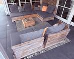 Rough B | teakhout | Hoek Lounge set | 7 Delig, Tuin en Terras, Tuinsets en Loungesets, Ophalen, Gebruikt, 6 zitplaatsen, Teakhout