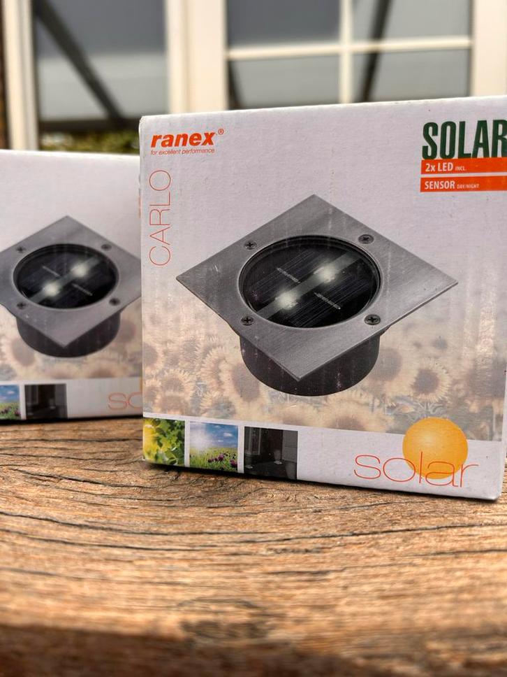 Ranex Carlo Grondspot Solar, Tuin en Terras, Buitenverlichting, Nieuw, Vloerlamp, Rvs, Minder dan 50 watt, Zonne-energie, Waterbestendig