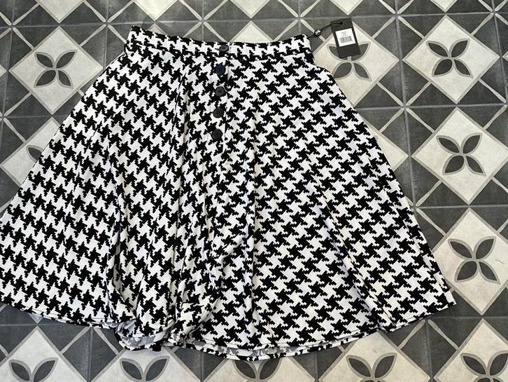 Blake Vintage Pied-de-Poule Rok Van Hell Bunny Maat M, Kleding | Dames, Rokken, Nieuw, Zwart, Boven de knie, Ophalen of Verzenden