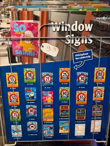 Party window signs 66 stuk incl dislpay beschikbaar voor biedingen