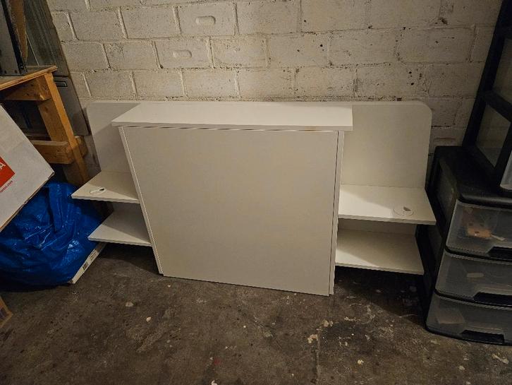 Ikea ASKVOLL hoofdeinde met opbergruimte (nachtkastje), Huis en Inrichting, Slaapkamer | Nachtkastjes, Gebruikt, 70 cm of meer