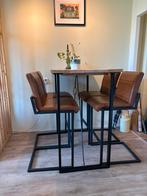 Eethoek: hoge eettafel met vier stoelen, Huis en Inrichting, Tafels | Eettafels, Ophalen, 100 tot 150 cm, 50 tot 100 cm, Zo goed als nieuw