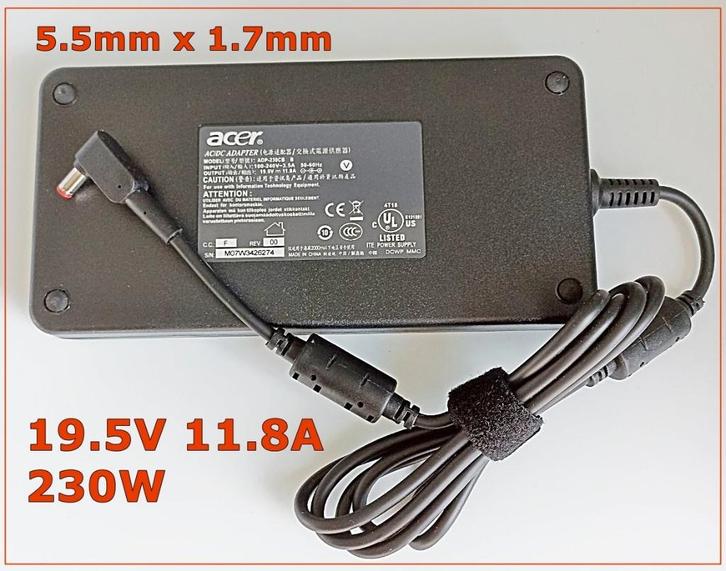 230W Acer oplader 19.5V 11.8A Predator PH315-53 Triton 500S, Computers en Software, Laptop-opladers, Nieuw, Ophalen of Verzenden