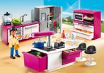 Playmobil keuken met kookeiland, complete set, Ophalen of Verzenden, Gebruikt, Complete set