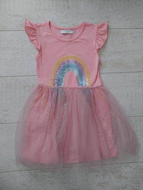 Zgan! Zomer jurk jurkje Regenboog pailletten roze 110, Kinderen en Baby's, Kinderkleding | Maat 110, Zo goed als nieuw, Meisje