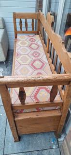 Hongaarse Houten Bank met Opbergruimte, Antiek en Kunst, Ophalen of Verzenden