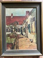 Antieke Schilderij “Hofje” Dordrecht van Schotel, Antiek en Kunst, Ophalen of Verzenden