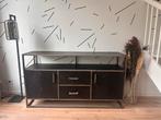 Stijlvol zwart metalen dressoir - 160cm, Huis en Inrichting, Kasten | Dressoirs, Ophalen, 150 tot 200 cm, Zo goed als nieuw, Metaal