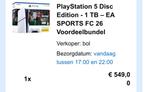 Playstation 5 Disc versie nieuw + FC 26 Voordeelbundel, Ophalen of Verzenden, Nieuw, Playstation 5
