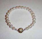 Armband Parels zoetwater met gouden slotje, Verzenden, Nieuw, Overige kleuren, Zilver