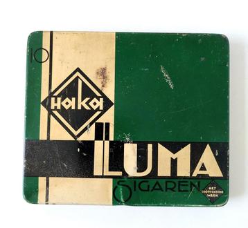 Oud Art Deco Haka Luma Sigarenblik Reclame blik sigaren  beschikbaar voor biedingen