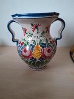 Vintage Keramische Vaas met Bloemen, Antiek en Kunst, Antiek | Keramiek en Aardewerk, Ophalen of Verzenden