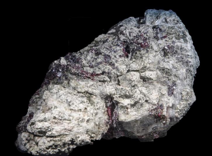 Zéér zeldzame PROUSTIET kristallen op matrix uit Marokko, Verzamelen, Mineralen en Fossielen, Mineraal, Ophalen of Verzenden