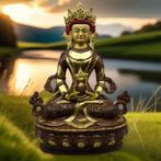 Goldface Aparmita Boeddha beeld – Brons, 31,5 cm uit Tibet, Antiek en Kunst, Ophalen of Verzenden