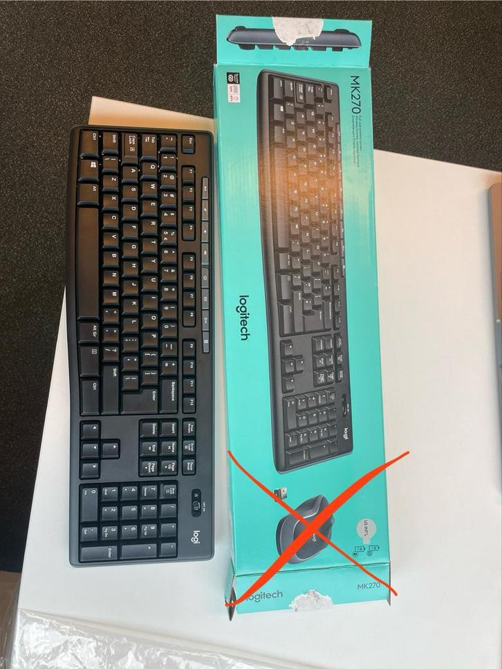 Logitech MK270 Draadloos Toetsenbord, Computers en Software, Toetsenborden, Nieuw, Qwerty, Draadloos, Toetsenbord en muis-set