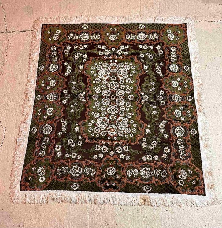 Retro velvet tafelkleed bloemen 152/132, Huis en Inrichting, Tafelkleden, Gebruikt, Rechthoek, Ophalen of Verzenden