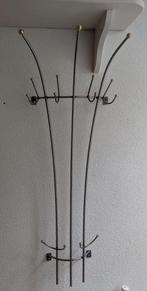 kapstok metaal, antraciet met messing bolletjes H110x B42, Ophalen of Verzenden, Zo goed als nieuw, Metaal, Minder dan 100 cm