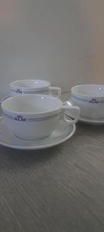 KLM kopjes en schotels (6 stuks) - nooit gebruikt, Nieuw, Ophalen of Verzenden, Effen, Kop(pen) en/of Schotel(s)