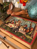 Oud vintage houten blokpuzzel, dier in het bos, Ophalen of Verzenden, Gebruikt