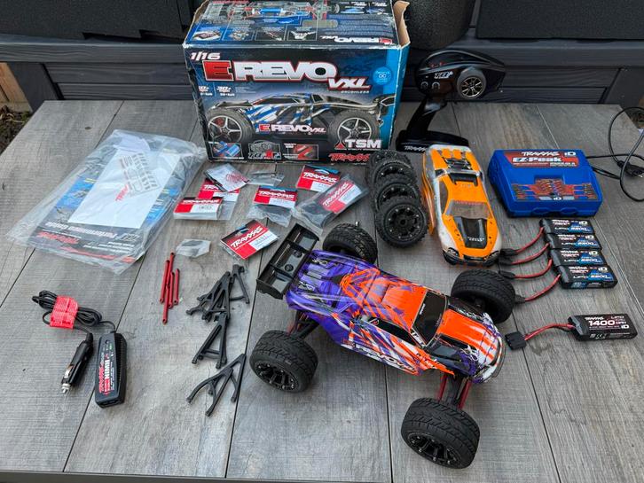 Traxxas E-Revo Mini VXL 1/16 Complete Set, Hobby en Vrije tijd, Modelbouw | Radiografisch | Auto's, Gebruikt, Auto offroad, Elektro