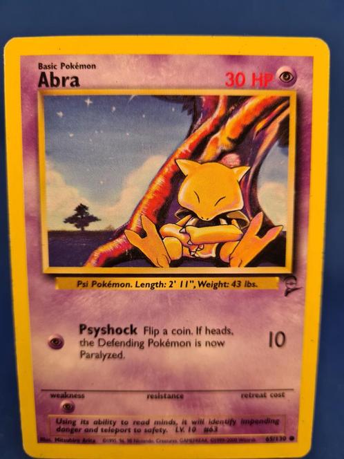 Abra 65/130 - Base Set 2, Hobby en Vrije tijd, Verzamelkaartspellen | Pokémon, Gebruikt, Losse kaart, Verzenden