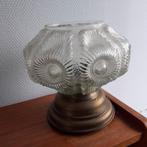 Plafonniere jaren 30 persglas met koper, Huis en Inrichting, Lampen | Plafondlampen, Ophalen of Verzenden, Zo goed als nieuw