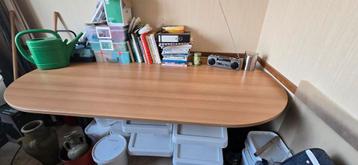 Stevige bureau / hobbytafel 220x110cm ronde hoeken