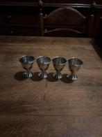 4 Zwaar Verzilverde Eierdopjes, Ophalen of Verzenden, Gebruikt, Zilver, Los bestek