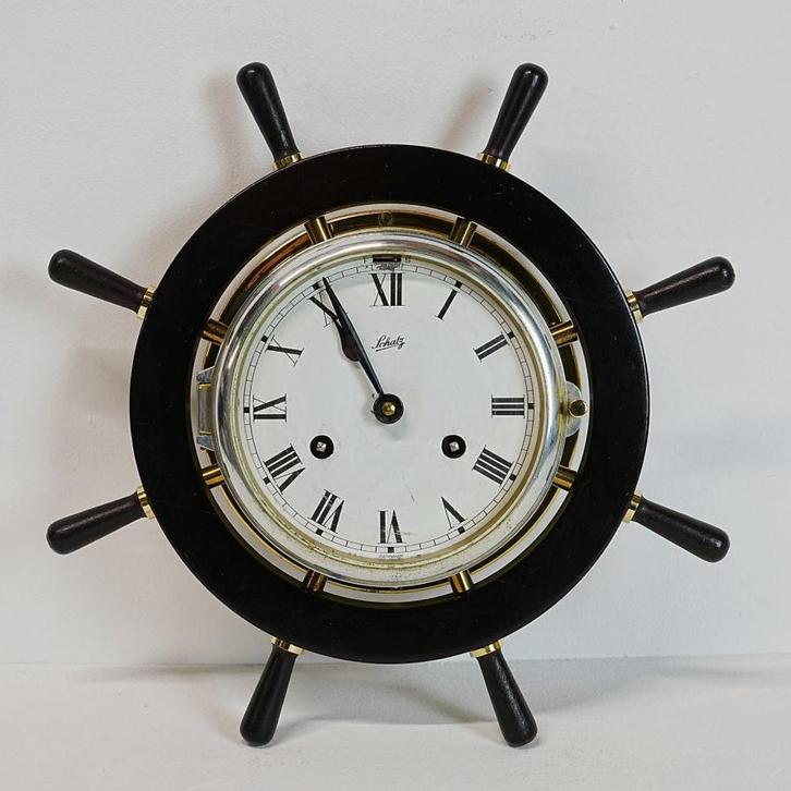 Een prachtige Schatz scheepswiel klok., Antiek en Kunst, Antiek | Klokken, Ophalen of Verzenden