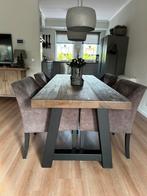 Rustiek eiken eetkamertafel 80x200cm en salontafel 62x130cm, Huis en Inrichting, Tafels | Eettafels, Ophalen, Zo goed als nieuw