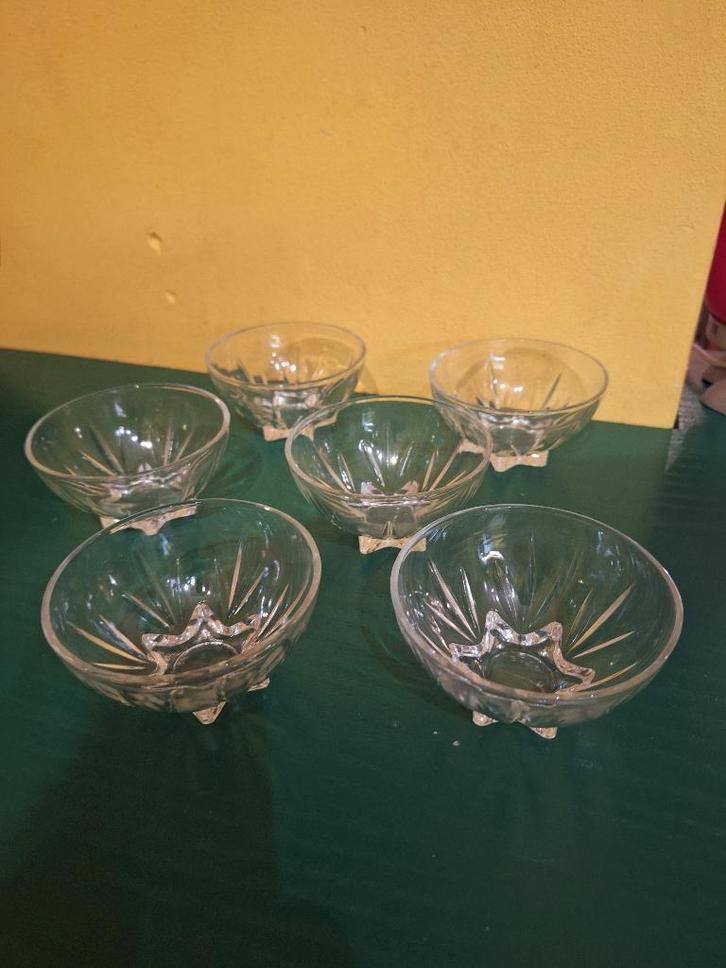 Glaswerk - 6 dessert glazen, Antiek en Kunst, Antiek | Glas en Kristal, Ophalen of Verzenden