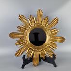Vintage goudkleurige ronde zonnespiegel "sunburst mirror", Antiek en Kunst, Ophalen of Verzenden, Rechthoekig, Minder dan 50 cm