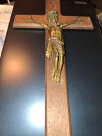 Antiek kruisbeeld met Jezusfiguur, Antiek en Kunst, Ophalen of Verzenden