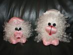 setje 80’s Poodles, 2 vintage krulhaar knuffel hondjes retro, Verzenden, Zo goed als nieuw