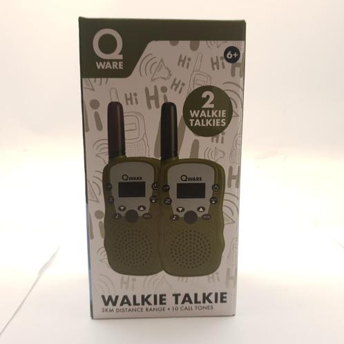 Qware Walkie Talkie Set- Army green NIEUW || Nu maar €22.99, Telecommunicatie, Portofoons en Walkie-talkies, Nieuw, Ophalen of Verzenden