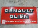 Emaille bord Renault oliën, Ophalen of Verzenden, Gebruikt, Reclamebord