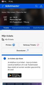 2x Pierce The Veil ticket Tilburg 30 maart, Tickets en Kaartjes, Concerten | Pop, Maart